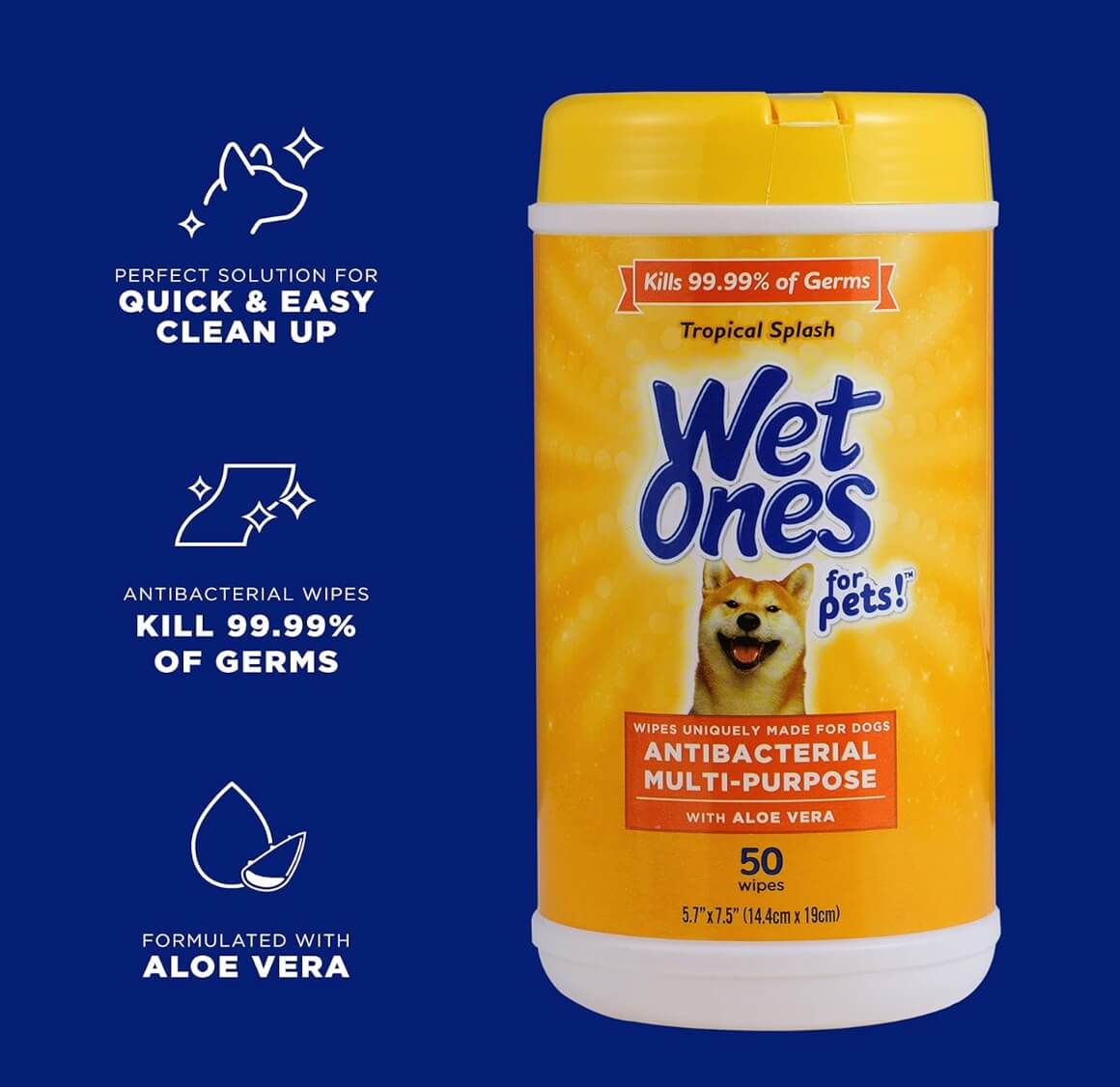 Wet Ones for Pets Antibacterial Dog Wipes